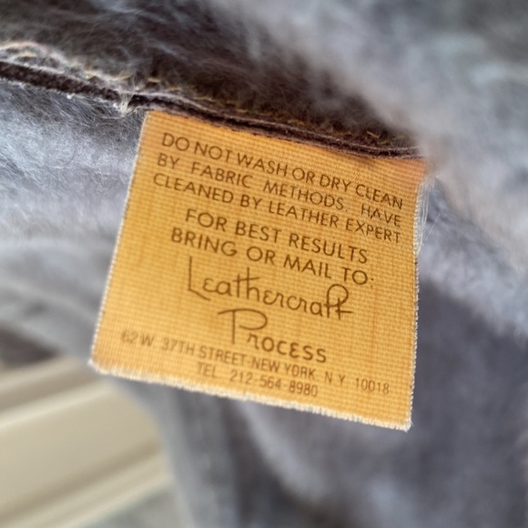 Vintage A&F 1970s Abercrombie Fitch Gray Suede Faux Fur Belted Coat Jacket - L - Picture 11 of 16